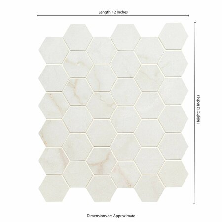 Msi Brighton Gold 12'' X 12'' Hexagon Matte Porcelain Mosaic Tile, 8PK ZOR-MD-0603